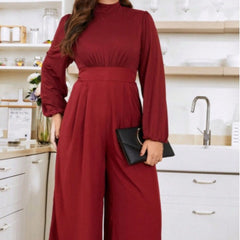 Plus Size High-Waist Jumpsuit – Sexy Straight Loose Fit for Spring and Summer (F00246880)