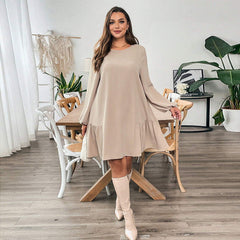 Plus Size Trendy Comfy Midi Dress (F00290774)