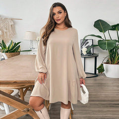 Plus Size Trendy Comfy Midi Dress (F00290774)