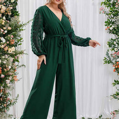 Plus Size High Waist Solid Color Pants with Sexy Bow Lace-Up Design (F00167421)